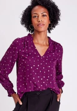 Mit Langen Ärmeln - Blouse - Prune -Mode Kledingwinkel 00bde866d77f42109efe1969f236d7cd