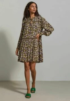 Yasruberta - Blousejurk - Olive/Beige/Berry -Mode Kledingwinkel 01191cbda54345dc8a30ae83202d1cb4