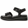 Tamaris Sandalen Met Sleehak - Black Leather -Mode Kledingwinkel 07313238b06a483cafb7cf9d5563e83a