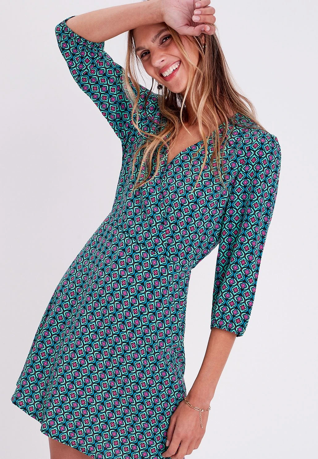 Fliessendes Ausgestelltes - Jurk - Vert 6 Fliessendes Ausgestelltes - Jurk - Vert - Afbeelding 4