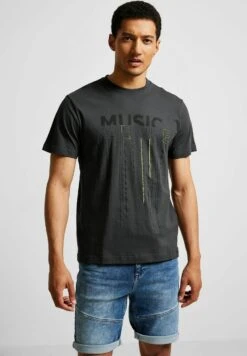 Mit Frontprint - T-Shirt Print - Grau