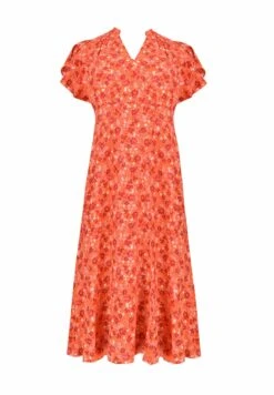 Floral Flutter Sleeve- Jurk - Red 9 Floral Flutter Sleeve- Jurk - Red -Mode Kledingwinkel 08e97dd3728a4e449584910cf71242f5