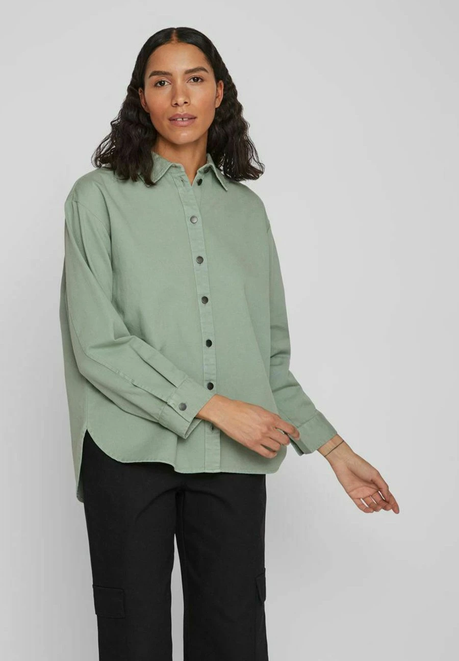 Vila Shacket Loose Fit - Spijkerjas - Green Milieu 3 Vila Shacket Loose Fit - Spijkerjas - Green Milieu