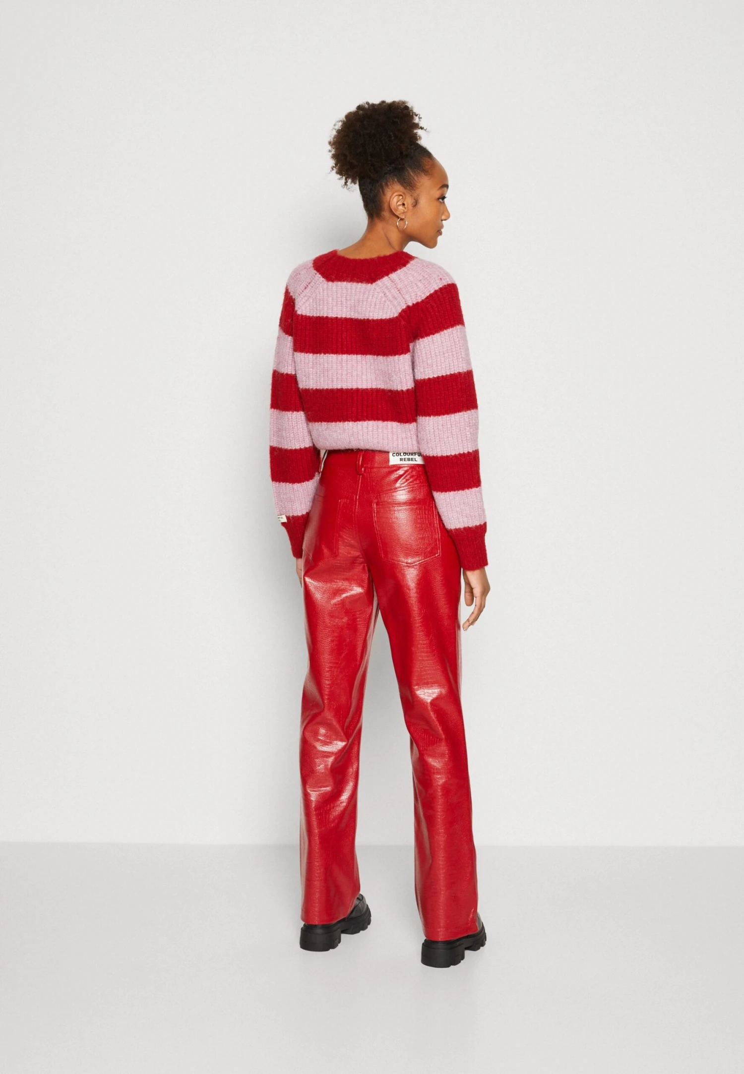 COLOURFUL REBEL Russy Croco 5 Pocket High Waist Pants - Broek - Red 5 COLOURFUL REBEL Russy Croco 5 Pocket High Waist Pants - Broek - Red - Afbeelding 3