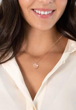 Mit Anhänger Edelstahl Roségold Zirkonia Weiss Eastside Ede - Ketting - Roségold