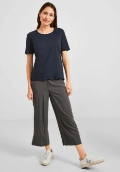 Cecil Basic Uni- T-Shirt Basic - Blau -Mode Kledingwinkel 1652717e73d943899e9c66584b6afcc2