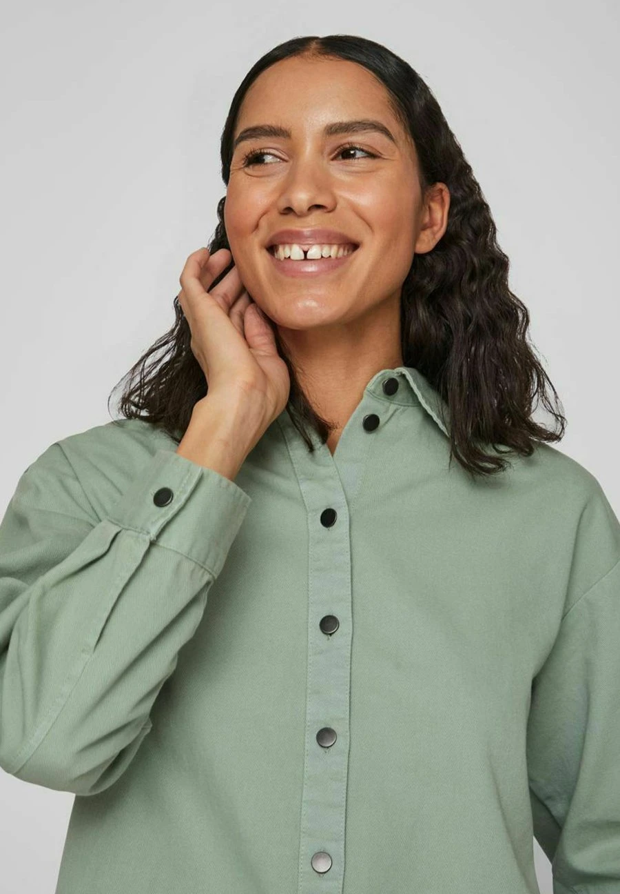 Vila Shacket Loose Fit - Spijkerjas - Green Milieu 7 Vila Shacket Loose Fit - Spijkerjas - Green Milieu - Afbeelding 5