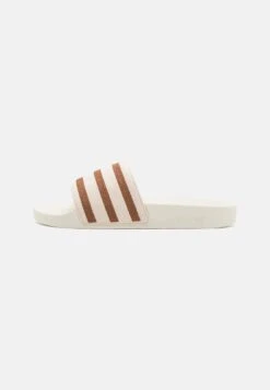Adidas Originals Adilette Unisex - Muiltjes - White/Preloved Brown/Cloud White