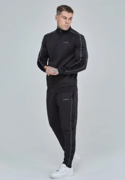 SikSilk Panelled- Sweater Met Rits - Black -Mode Kledingwinkel 18d3438695f64fb7b8cabc6742f39783
