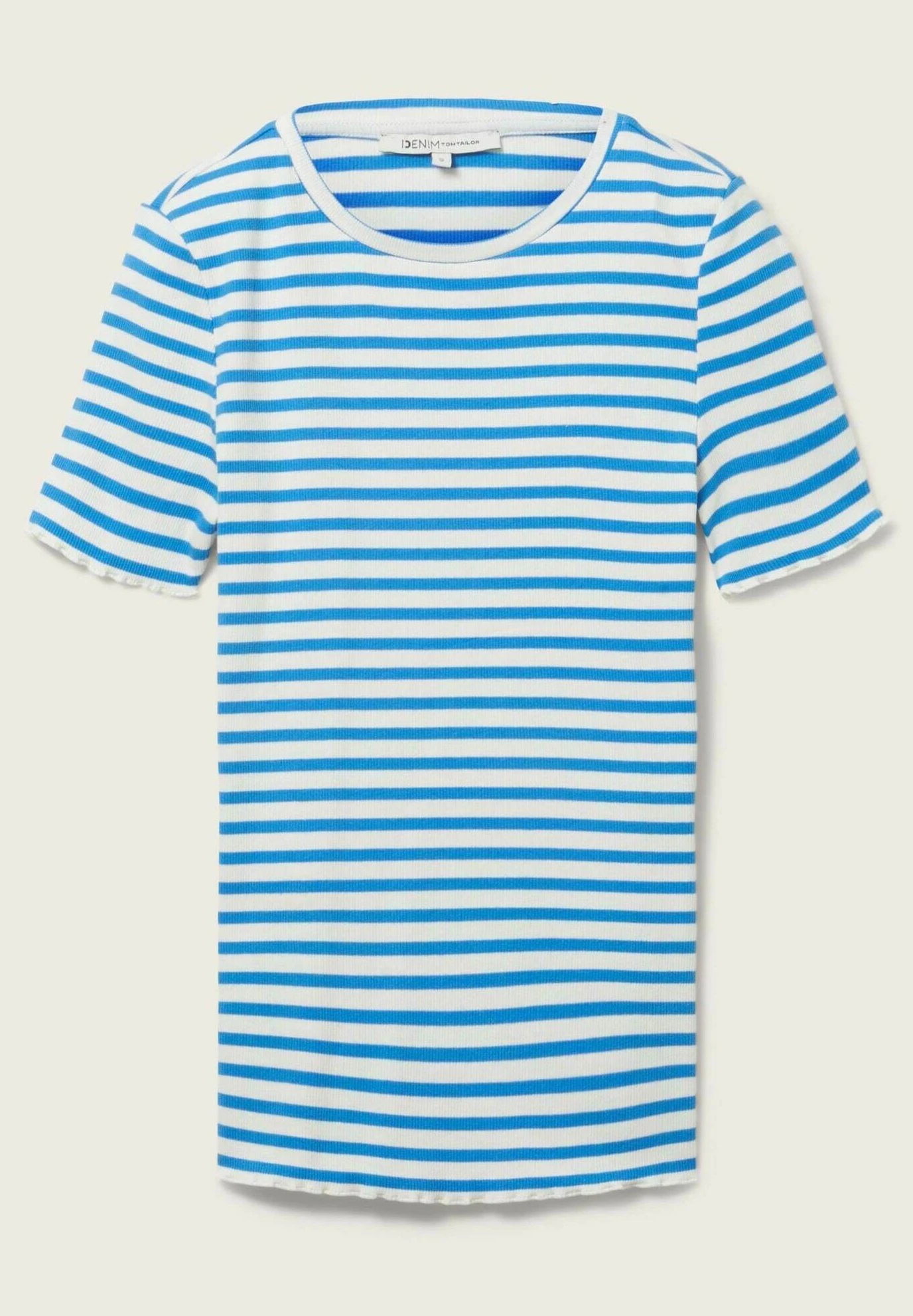 TOM TAILOR Denim Mit Streifen - T-Shirt Print - White Mid Blue Stripe 10 TOM TAILOR Denim Mit Streifen - T-Shirt Print - White Mid Blue Stripe - Afbeelding 8