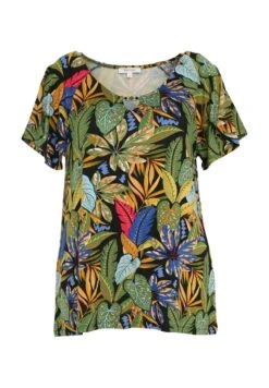 À Manches Papillons - T-Shirt Print - Multicolor -Mode Kledingwinkel 1ff4e3c71de74503a80b3aa5b854675e