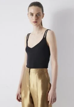 Ipekyol Basic CombedWith Double Stra - Top - Black -Mode Kledingwinkel 1ffcdda33ed148b7965529c4db9839ec