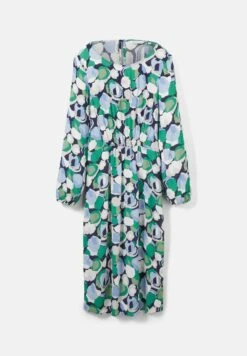 Tom Tailor With Smocking Detail - Jurk - Green Flower Design -Mode Kledingwinkel 2028fe63b5374f51b1079c3b789a562b