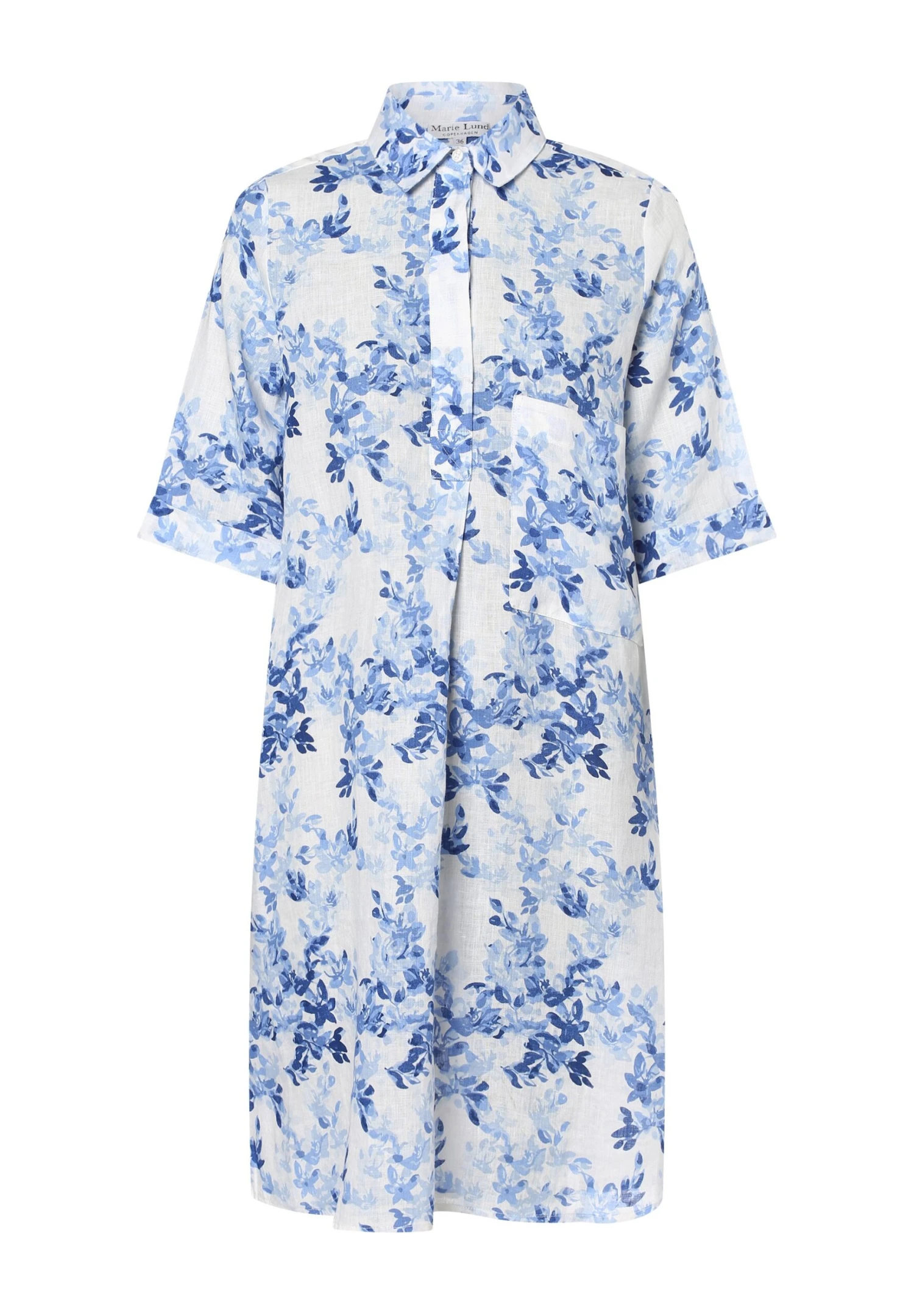 Marie Lund Blousejurk - Weiß Hellblau 3 Marie Lund Blousejurk - Weiß Hellblau