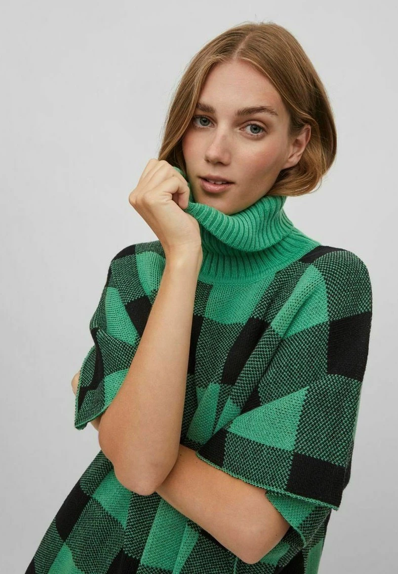 Vila High Neck Karo - Poncho - Kelly Green 6 Vila High Neck Karo - Poncho - Kelly Green - Afbeelding 4