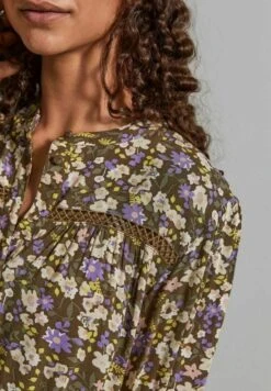 Yasruberta - Blousejurk - Olive/Beige/Berry -Mode Kledingwinkel 22cca32311de49ad9ca390207034a1a9