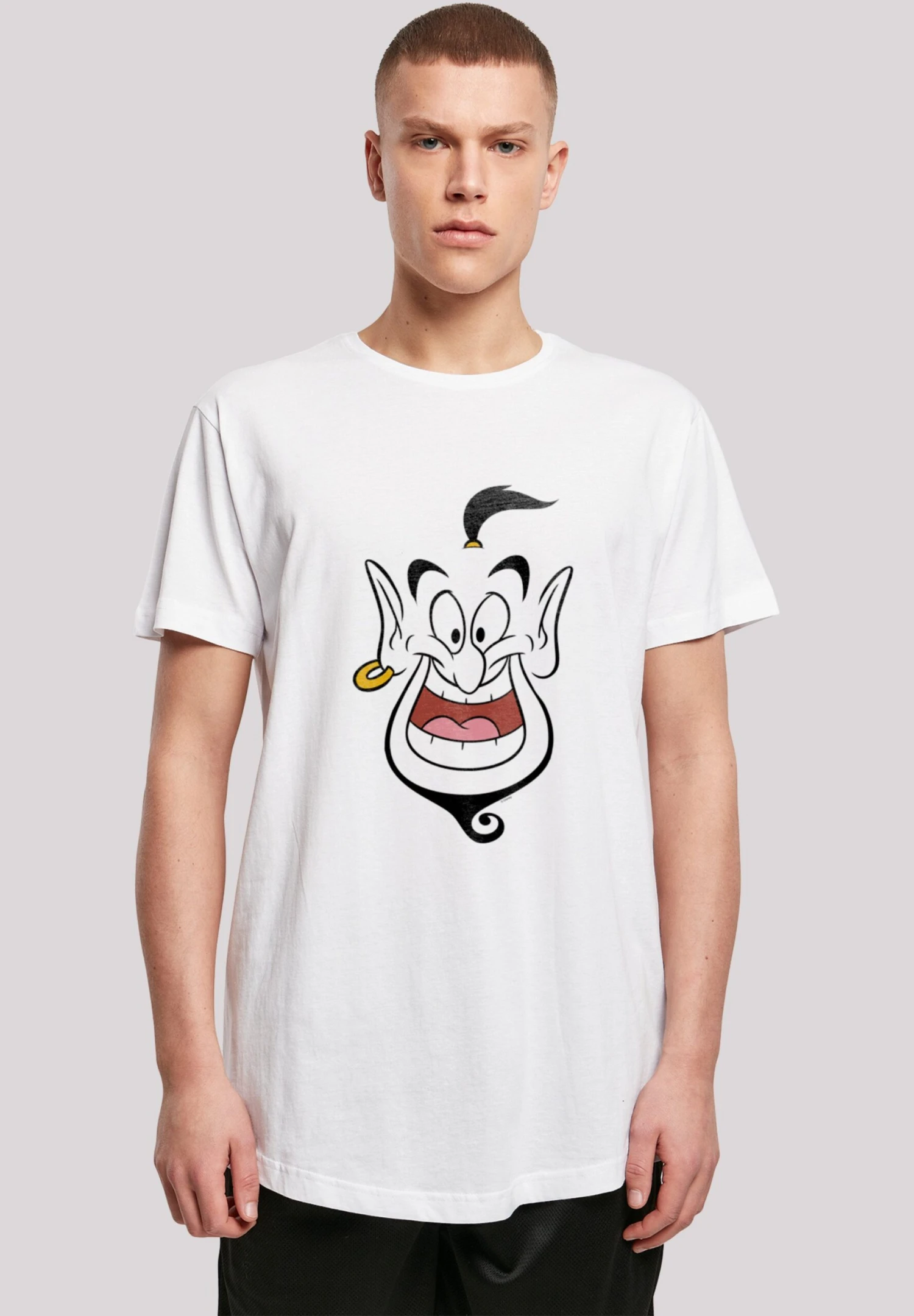 F4NT4STIC Long Cut Disney Aladdin Genie Face - T-Shirt Print - White 3 F4NT4STIC Long Cut Disney Aladdin Genie Face - T-Shirt Print - White
