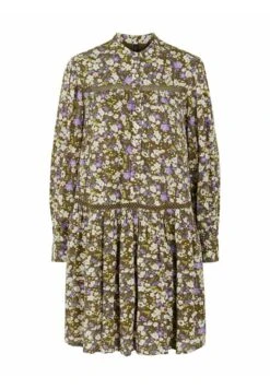 Yasruberta - Blousejurk - Olive/Beige/Berry -Mode Kledingwinkel 241d3ed06ab440a58fd67eb2991539e6