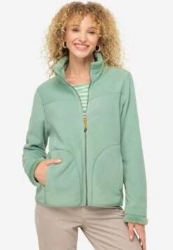 Wende Und Teddy-Seite, Stehkragen, Langarm - Fleecejas - Menthe Verte