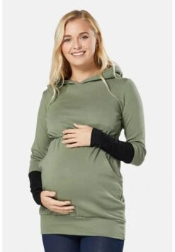 Maternity With Breastfeeding Access - Hoodie - Khaki Black -Mode Kledingwinkel 2b98fd5ec70e45eba6713e98fa7fe3df
