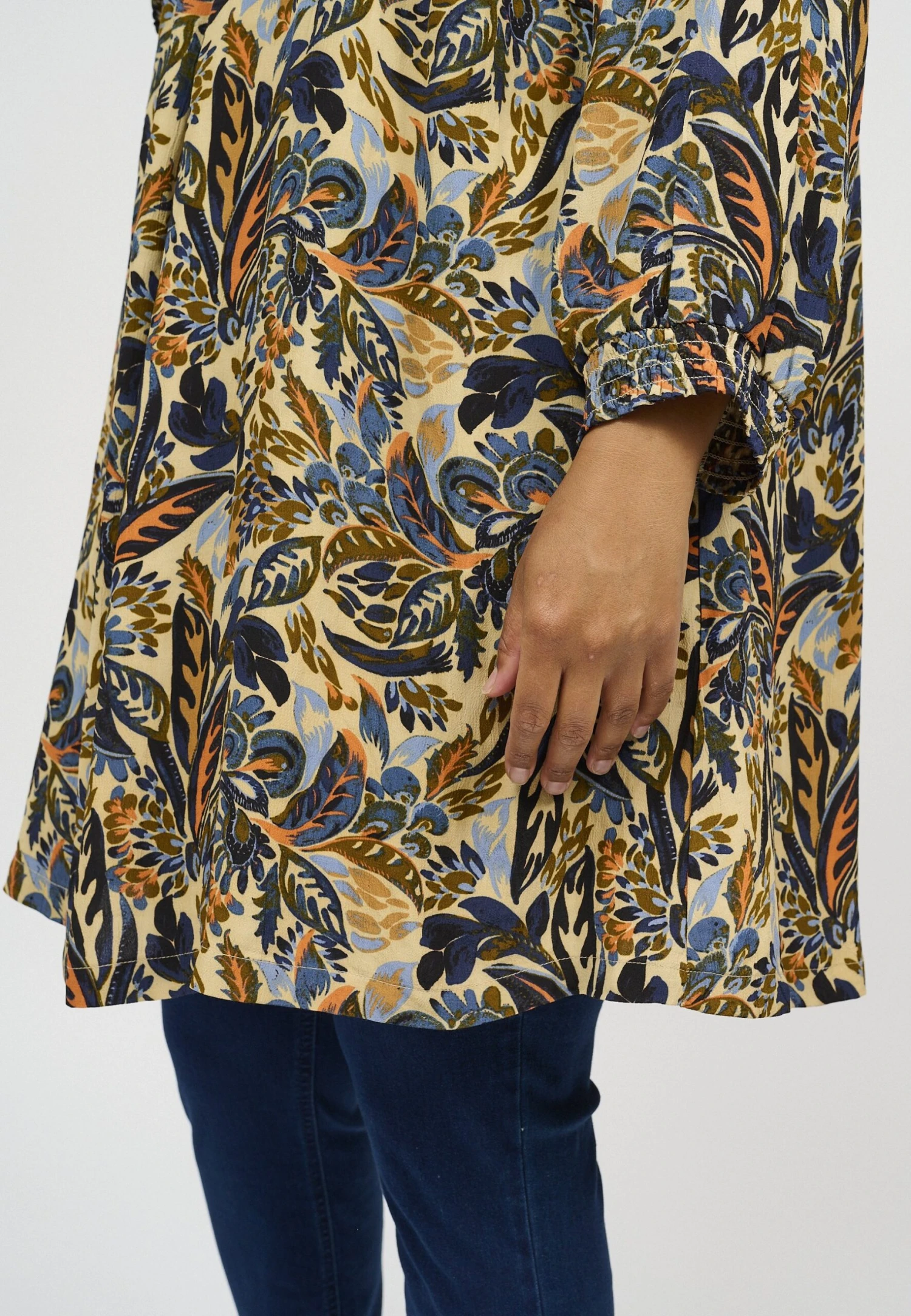 Floral Print - 3/4 Sleeves - Tuniek - Dark Sand 6 Floral Print - 3/4 Sleeves - Tuniek - Dark Sand - Afbeelding 4