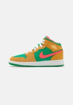Air Jordan 1 Mid Se Unisex - Basketbalschoenen - Chutney/Celestial Gold/Lucky Green/Hot Punch/White