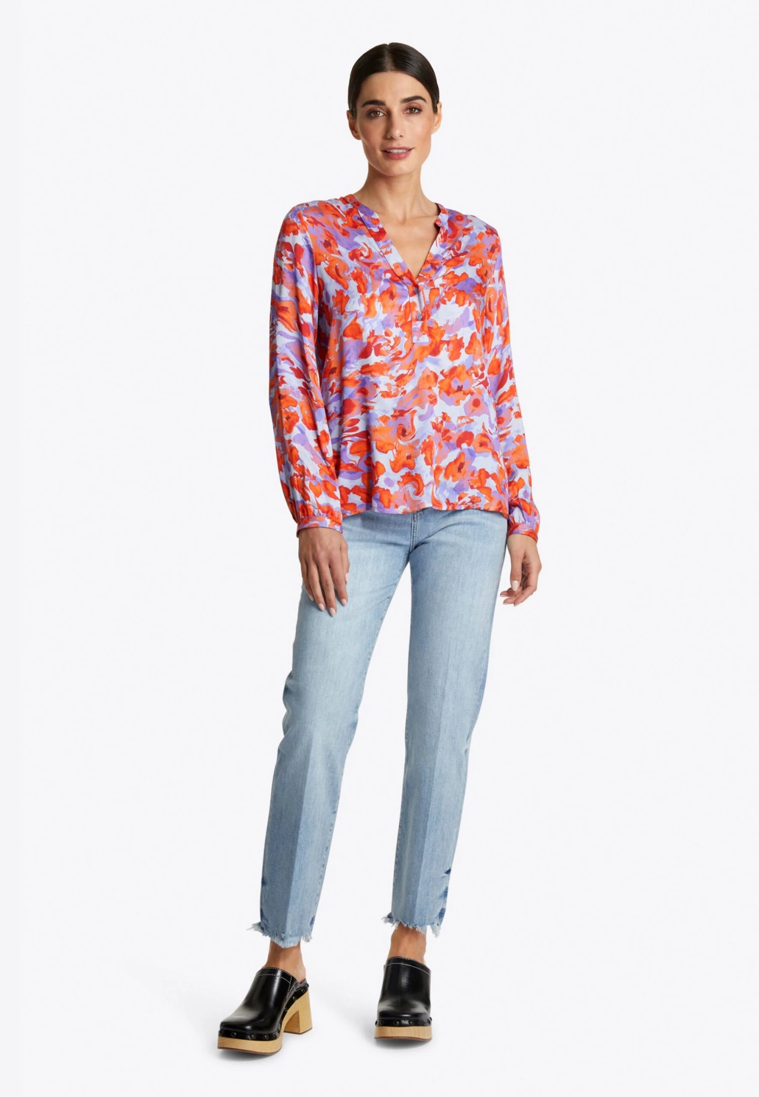 Rich&royal Bunt Bedruckte- Blouse - Fierce Orange 4 Rich&royal Bunt Bedruckte- Blouse - Fierce Orange - Afbeelding 2