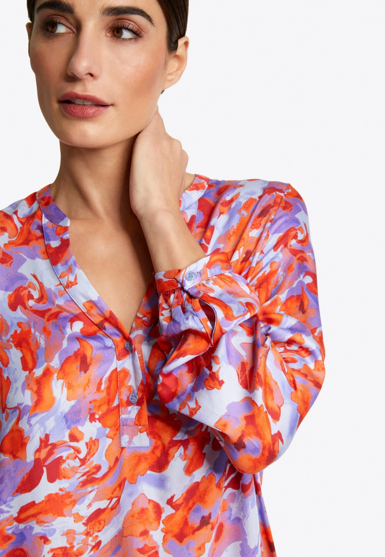 Rich&royal Bunt Bedruckte- Blouse - Fierce Orange 6 Rich&royal Bunt Bedruckte- Blouse - Fierce Orange - Afbeelding 4