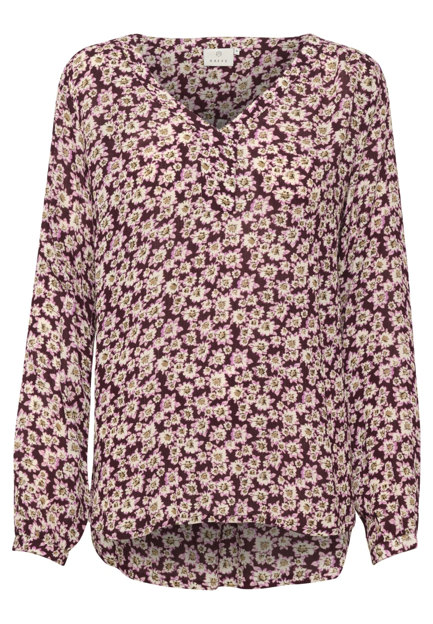 Kaffe Bpalice- Blouse - Dark RedPink Sand Flowers 7 Kaffe Bpalice- Blouse - Dark RedPink Sand Flowers - Afbeelding 5