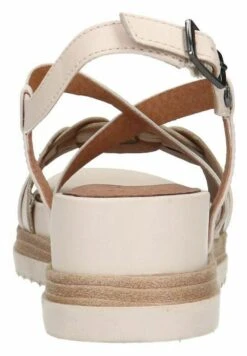 Mit Geflochtenen Riemchen - Sandalen Met Sleehak - Weiß -Mode Kledingwinkel 3a3e300451324121b69e3fed0ff40b67