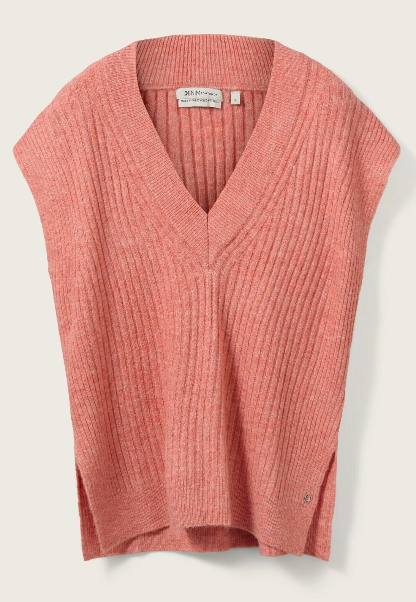 TOM TAILOR Denim T-Shirt Basic - Peach Pink Melange 10 TOM TAILOR Denim T-Shirt Basic - Peach Pink Melange - Afbeelding 8