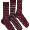 3 Pack - Sokken - Dark Red