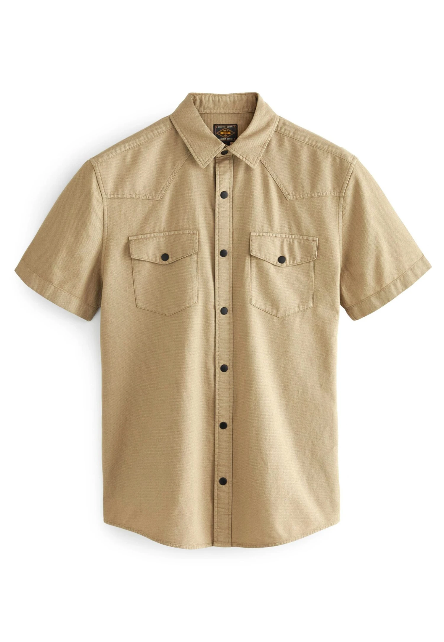 Next Twin Pocket Textured Short Sleeve Standard - Overhemd - Neutral 6 Next Twin Pocket Textured Short Sleeve Standard - Overhemd - Neutral - Afbeelding 4