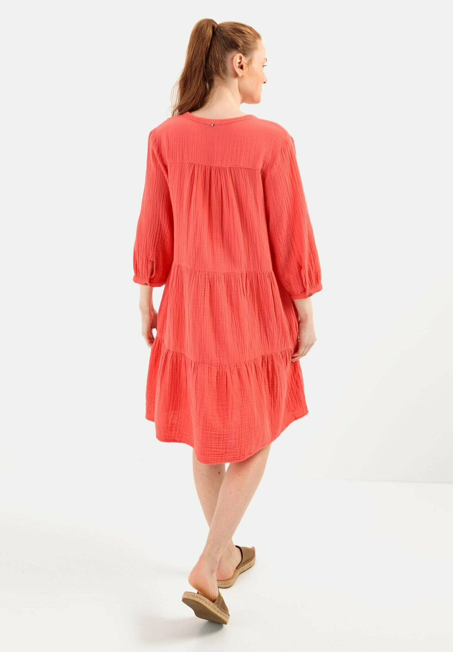 Camel Active Musselin Stufen Mit Knopfleiste - Jurk - Coral 5 Camel Active Musselin Stufen Mit Knopfleiste - Jurk - Coral - Afbeelding 3