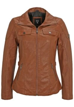 H.I.S Mit Reverskragen - Leren Jas - Cognac -Mode Kledingwinkel 3cf34f7c0dbb44079d39a03251d7e0fc