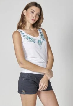 Koroshi Strapper- Top - Blanco White -Mode Kledingwinkel 3f4d7317593b489fa5657a739a27056c