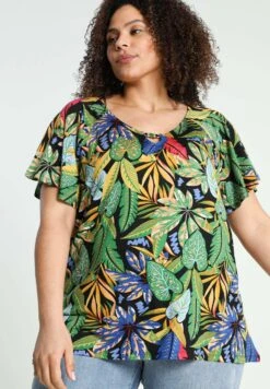 À Manches Papillons - T-Shirt Print - Multicolor