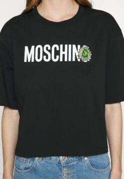 MOSCHINO Brooch Ornaments - T-Shirt Print - Fantasy Black -Mode Kledingwinkel 423f7c8ab5604a558081170e66f0207f