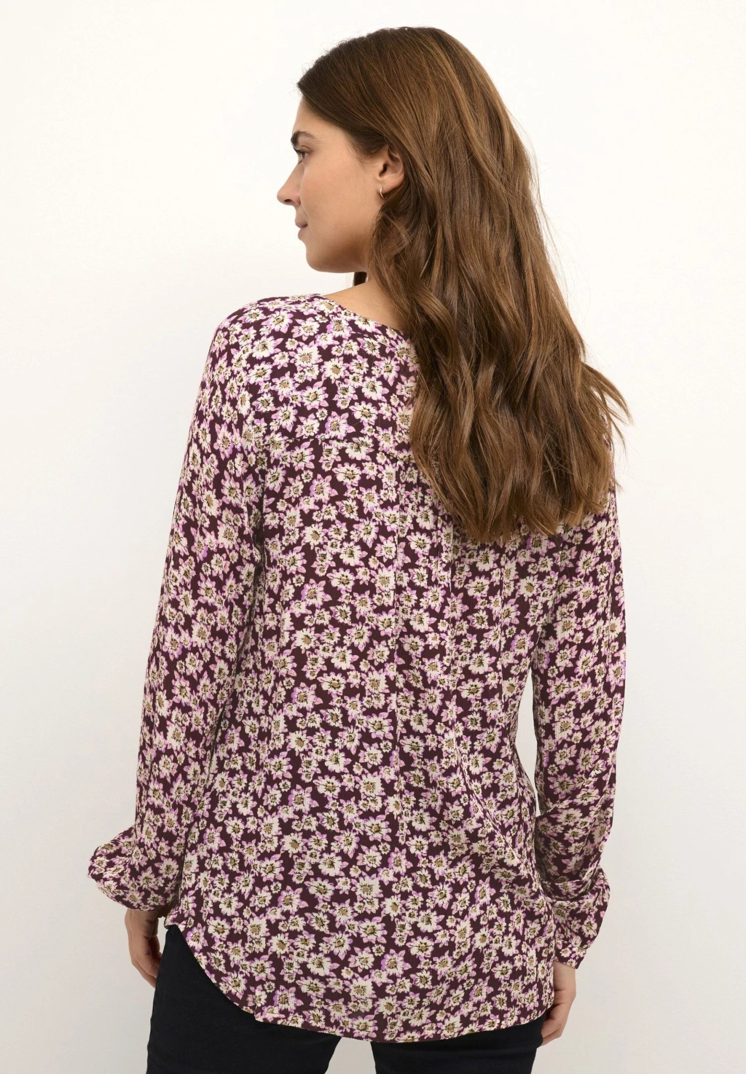 Kaffe Bpalice- Blouse - Dark RedPink Sand Flowers 5 Kaffe Bpalice- Blouse - Dark RedPink Sand Flowers - Afbeelding 3