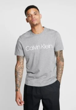 Calvin Klein Front Logo 2 Pack - T-Shirt Print - White/Grey -Mode Kledingwinkel 4705f2fd442e4953b1843d3b073de63f