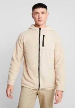 URBAN CLASSICS Hooded Zip Jacket - Fleecejas - Darksand