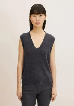 Tom Tailor Mit V Ausschnitt  - Trui - Evident Anthracite Melange