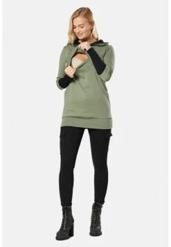 Maternity With Breastfeeding Access - Hoodie - Khaki Black -Mode Kledingwinkel 4ef9326a5bc94573ba1e5836639046d4