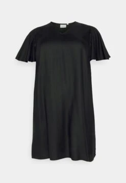 ONLY CARMAKOMA Carchantal V Neck Knee Dress - Jurk - Black -Mode Kledingwinkel 4f36e8242d034637aee650966581f13d