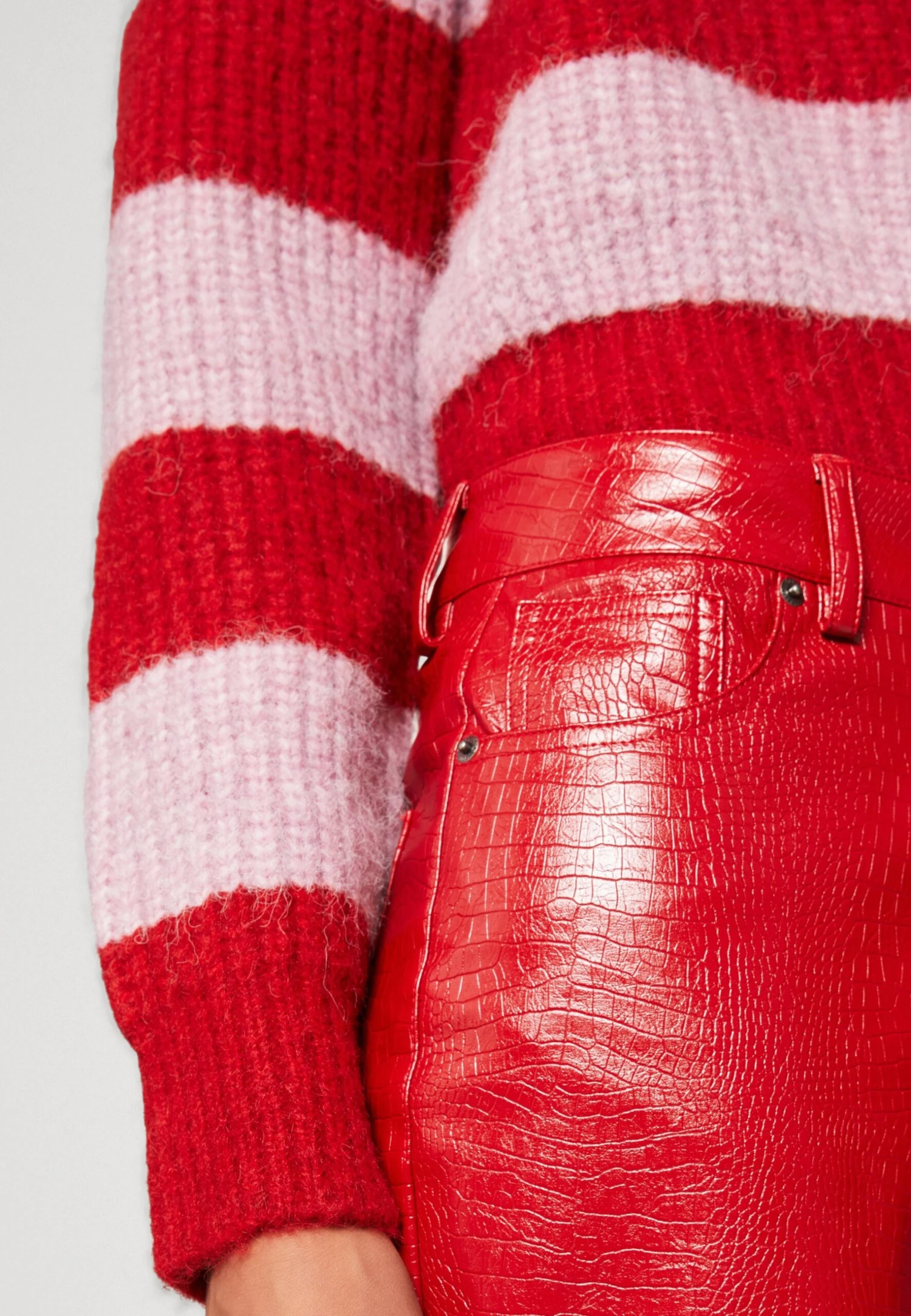 COLOURFUL REBEL Russy Croco 5 Pocket High Waist Pants - Broek - Red 8 COLOURFUL REBEL Russy Croco 5 Pocket High Waist Pants - Broek - Red - Afbeelding 6