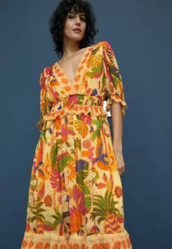 Farm Rio Rio Tapestry Dress - Maxi-Jurk - Rio Tapestry Yellow -Mode Kledingwinkel 57053ee2f1b84293b6dcd2f44e63341d