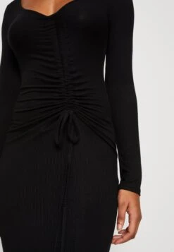Wal G Del Gathered Midi - Jerseyjurk - Black -Mode Kledingwinkel 5706d63d17454caf9f06198439813c8a