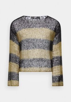 Jaded London Nirvana Striped Loose Jumper - Trui - Green/Black -Mode Kledingwinkel 59551201e45c4f559fdcecbbf5a11f1e