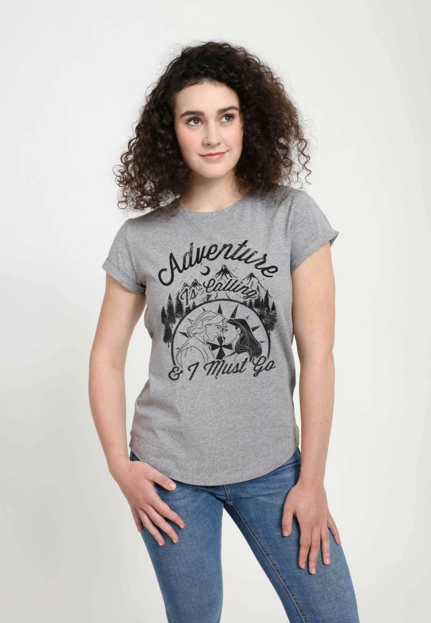 Disney Pocahontas Adventure Calls Poca - T-Shirt Print - Melange Grey 5 Disney Pocahontas Adventure Calls Poca - T-Shirt Print - Melange Grey - Afbeelding 3
