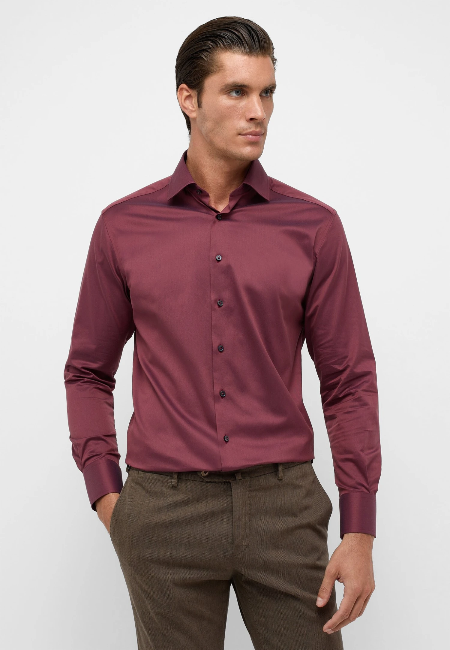 Eterna Modern Fit- Zakelijk Overhemd - Purpur 3 Eterna Modern Fit- Zakelijk Overhemd - Purpur